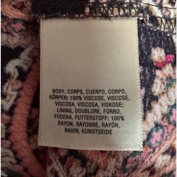 Anthropologie Maeve Boho Paisley Mini Dress Sz Large Smocked Tunic Hippie Chic - Picture 9 of 10